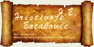 Hristivoje Bataković vizit kartica